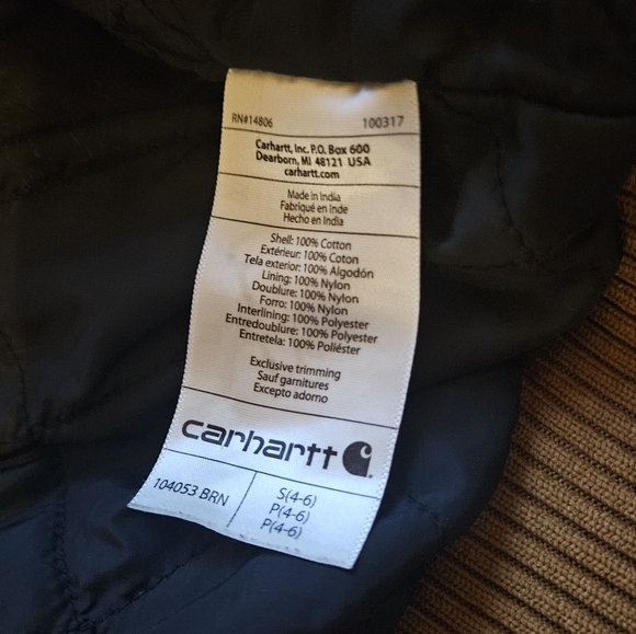 Carhartt Washed Duck Active Jacket - Style #104053 - Women's SMALL - Tan/Brown - Picture 6 of 8